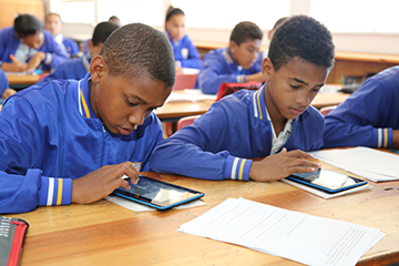 Learners with tablets