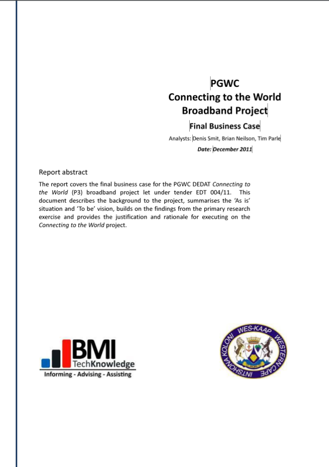 Picture of Connected to the World (Business Case 2011) Document