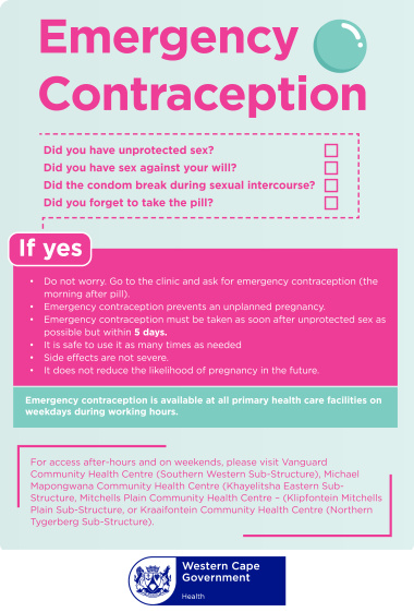 Free Emergency Contraception at your Community Health Care facility ...