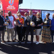 Minister Anroux Marais cuts the ribbon at the official opening of the Ronnie Louw Legacy Courts in Hopefield on Tuesday.