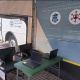 Mobile eCentre outside with side flap to accommodate special needs and shelter