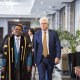 Premier Alan Winde and Speaker of the Provincial Parliament Masizole Mnqasela on their way to the Chamber where the State of the Province Address is delivered.